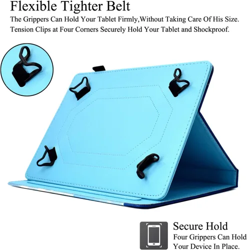 Vista 7 de Funda universal para tablet de 7.0 pulgadas, piel sintética, con soporte de visión multiángulo, ranuras para tarjetas para Samsung Galaxy Tab A 7.0