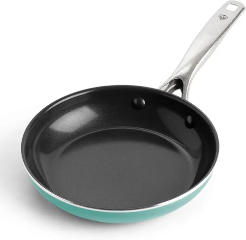 Vista 11 de Blue Diamond - Sartén antiadherente de 8 pulgadas, sin PFAS, sartén de cerámica para huevos y tortilla, con infusión de diamante, apta