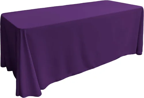 Vista 3 de LA Linen Mantel rectangular lavable de popelín de poliéster, resistente a las manchas y a las arrugas, cubierta de mesa 60x84, mantel de tela