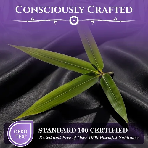 Vista 7 de SLEEP SANCTUARY - Juego de sábanas 100% viscosa derivada de bambú tamaño individual 4 piezas – Sábanas de lujo BamBliss de enfriamiento