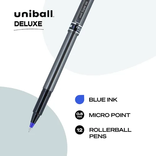 Vista 2 de uni-ball Deluxe 60027 - Bolígrafos de bola con micropunta, color azul