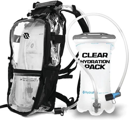 Vista 12 de RAVERUNNER Mochila de hidratación antirrobo Mochila rave aprobada por festivales para asistentes a conciertos, mochila de agua para festivales sin