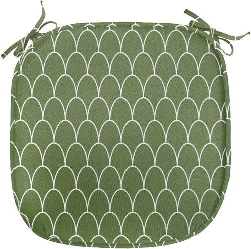 Vista 115 de Ambesonne Cojín de asiento para silla de flores, detalles florales con hojas y remolinos, estampado artístico romántico y vívido y vibrante