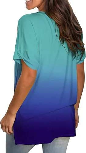 Vista 7 de DASAYO Camisetas casuales de verano para mujer, talla grande, camisas de manga corta, blusa para salir, túnica para mujer