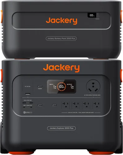 Vista 11 de Jackery Estación de energía portátil Explorer 2000 Plus, generador solar con batería LiFePO4 de 2042 Wh, salida de 3000 W, expandible a 24 kWh 6000
