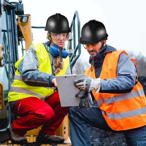 Vista 6 de Leumoi 10 piezas de casco de suspensión, casco duro de construcción para seguridad, estilo gorra de trinquete con correas de corona autoajustables
