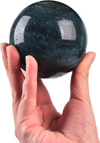 Vista 63 de JIC Gem Piedra Natural de Jaspe Africano Cristal de Curación Esfera Adivinación Bola de Piedra Preciosa, Feng Shui Reiki Aura Decoración