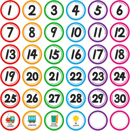 Vista 8 de SICOHOME Puntos de línea para el suelo del aula, 36 calcomanías de números para el aula, números de alineación, números de piso, marcadores