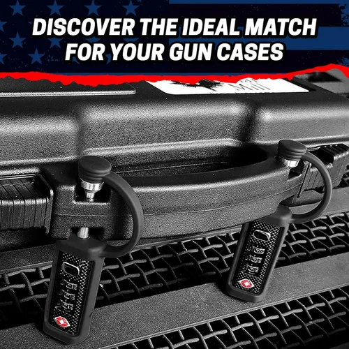 Vista 2 de Cerradura Táctica para Estuche de Armas Aprobada por TSA - Funda Protectora de Goma y MonoShaft Resistente a Cortes - Candado Seguro de Eje Único