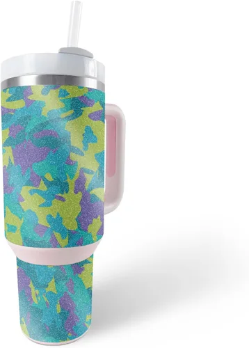 Vista 22 de MightySkins - Vaso con purpurina brillante compatible con Stanley The Quencher H2.0 FlowState de 40 onzas, morado sólido, acabado protector