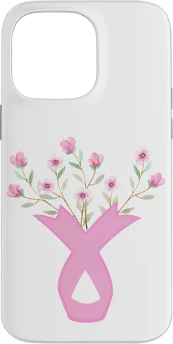 Vista 21 de Flower Jar Pink Ribbon Breast Cancer Awareness Month Women Case for iPhone 17