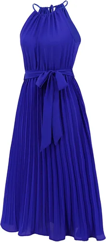Vista 8 de Fragarn Going Out Outfits for Women, Fashion Womens Loose Sexy Color Spaghetti Strap Sleeveless Pleated Dress