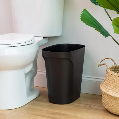 Vista 3 de IRIS USA Bote de basura pequeño Fabricado en Estados Unidos 6 galones Negro