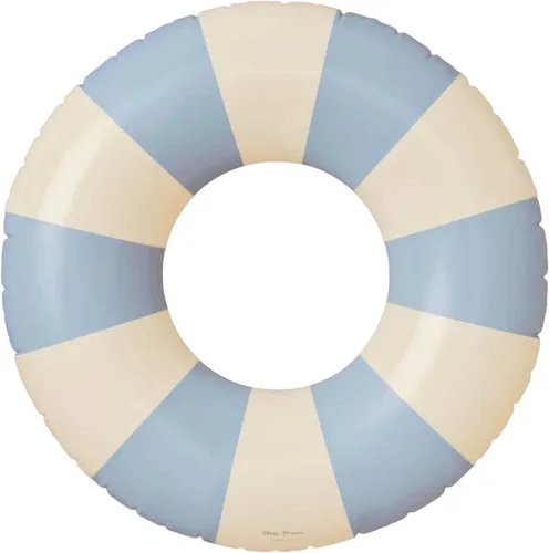 Vista 37 de Petites Pommes Flotador de piscina a rayas para niños y niños pequeños, tubo interior duradero, diseño de rayas clásico impreso a mano, dona
