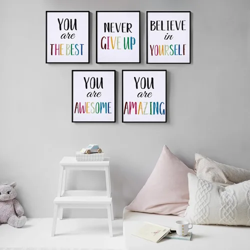 Vista 5 de Zonon 12 pósteres de afirmación positiva, decoración de pared para aula, impresiones inspiradoras para escuela primaria, escuela en casa y oficina