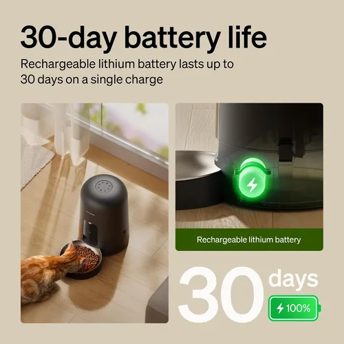 Vista 3 de PETLIBRO AIR - Comedero automático para gatos, recargable con Wi-Fi, dispensador de comida para gatos, funciona con pilas con vida útil de 30 días