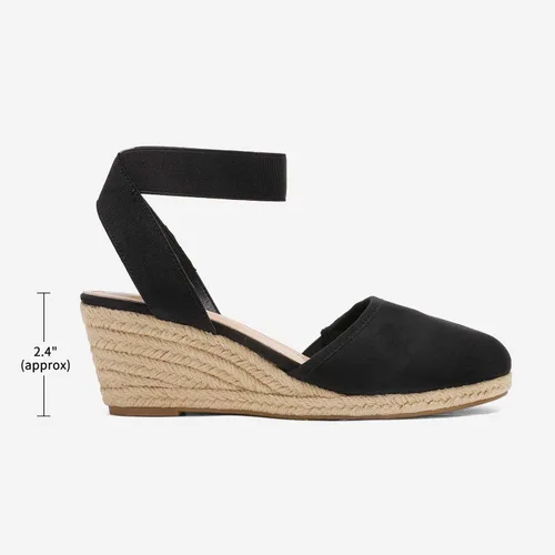 Vista 2 de DREAM PAIRS - Sandalias de cuña con correa elástica en el tobillo, para mujer
