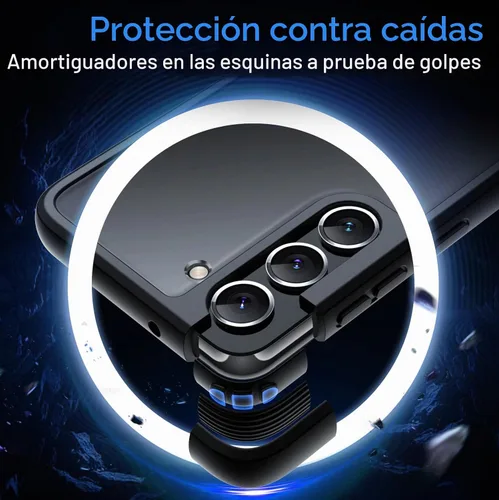 Vista 4 de JETech Funda mate para Samsung Galaxy S23 Plus, color negro Protección de grado militar, parte trasera mate esmerilada, acabado antihuellas