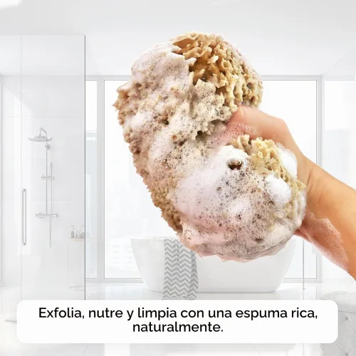 Vista 7 de Naroa Esponja natural exfoliante para ducha Esponja de baño para una piel sana Esponja de baño sin blanquear Sin plástico sostenible (pequeño)