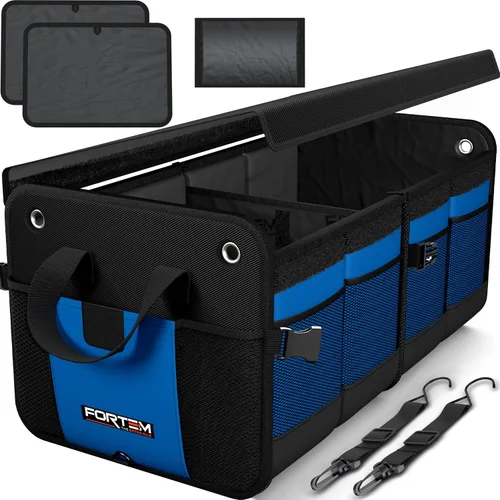 Vista 10 de FORTEM Organizador de maletero con enfriador para SUV, organizador y almacenamiento de automóvil, multicompartimento plegable, regalo de Navidad