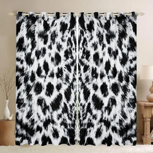 Vista 22 de Feelyou Cortinas opacas con estampado de leopardo de 30% a 50%, cortinas de oscurecimiento con estampado de guepardo para dormitorio, para niños