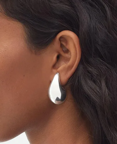 Vista 2 de Aretes de lágrima extra grandespequeños para mujer, chapados en oro, huecos, gruesos, hipoalergénicos, ligeros, huecos, aretes de gota de agua
