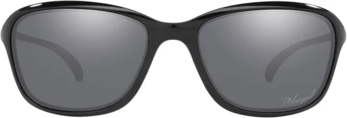 Vista 3 de Oakley Lentes de sol para mujer, marco de tortuga marrón mate, lentes polarizadas degradadas marrones, 2.323in