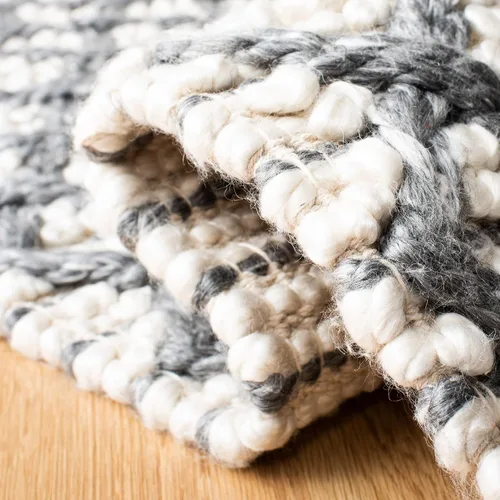 Vista 7 de SAFAVIEH Natura Collection - Alfombra de pasillo, 2 pies 3 pulgadas x 8 pies, gris y beige, viscosa y lana hecha a mano, ideal para zonas de alto