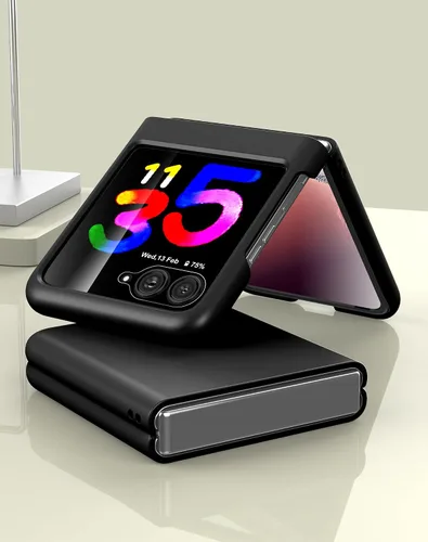 Vista 6 de Feitenn Funda para Moto Razr Plus, protector de pantalla para Moto Razr Plus, funda delgada de policarbonato duro a prueba de golpes con película