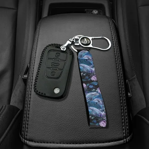 Vista 4 de INSTANTARTS Llavero automático Lanyard Hand Wrist Lanyard Correa de muñeca con anillo de metal