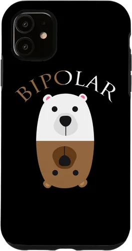 Vista 5 de iPhone 15 Bipolar Bonita funda de regalo de oso polar para trastorno mental