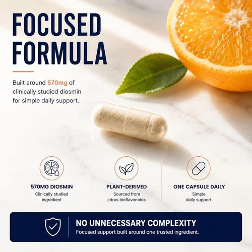Vista 4 de Suplemento de diosmina LVR, 570 mg, bienestar de piernas y apoyo a la circulación, 30 días Clinically Studied Diosmin, One Capsule Daily, Focused