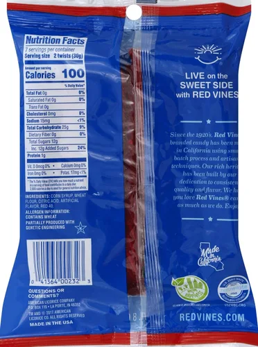 Vista 2 de Red Vines Regaliz jumbo, sabor rojo original, bolsas de 8 onzas (paquete de 12), suaves y masticables dulces Twists