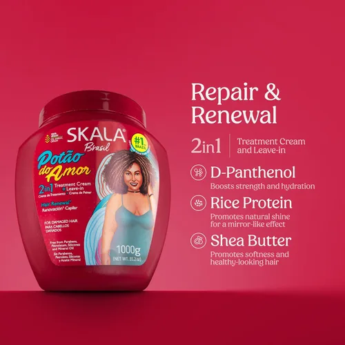 Vista 7 de Skala - Crema acondicionadora para el cabello dañado 2 en 1 Love Pot para mujeres, 35.2 onzas, crema