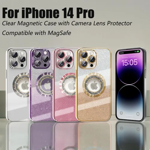 Vista 122 de Misscase Funda magnética con purpurina para iPhone 11 compatible con MagSafe, protección completa, delgada, a prueba de golpes, antiarañazos
