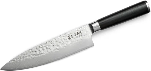 Vista 6 de KAN Cuchillo de chef profesional Core VG-10 de 8 pulgadas, 67 capas de Damasco ambidiestro
