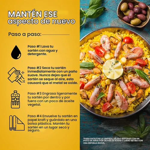 Vista 5 de La Paella - Paellera de acero inoxidable