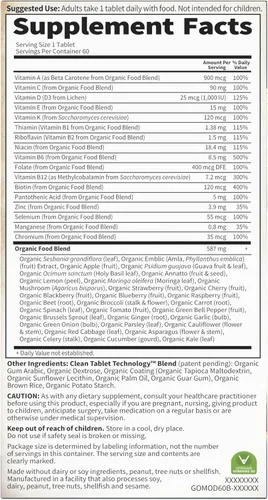 Vista 5 de Garden of Life Multivitamínico para mujeres y multivitamínico para hombres - mykind Tabletas orgánicas de suplemento vitamínico de alimentos
