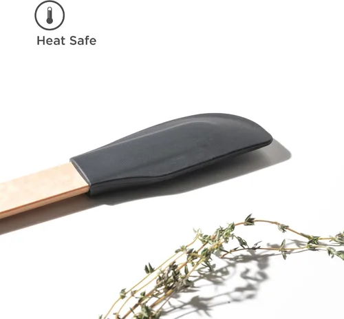 Vista 4 de Epicurean Espátula pequeña de la serie de silicona, mango natural con cabeza negra