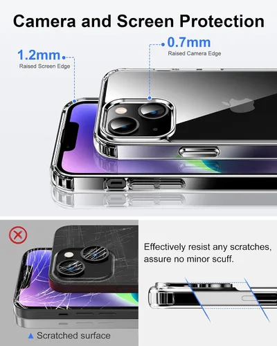 Vista 47 de HOOMIL Funda para iPhone 7 Plus/iPhone 8 Plus de 5.5 Pulgadas, sin amarillamiento, protección contra caídas, cubierta trasera dura transparente