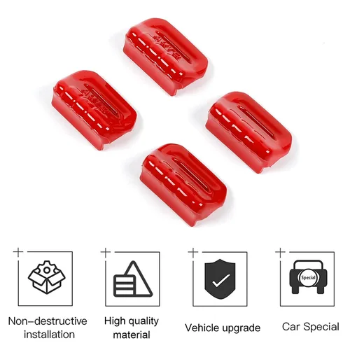 Vista 4 de CheroCar Cubierta de botón para interruptor de ventana Jeep JL, accesorios interiores para Jeep Wrangler JL JLU Gladiator JT 2018-2021 (rojo)