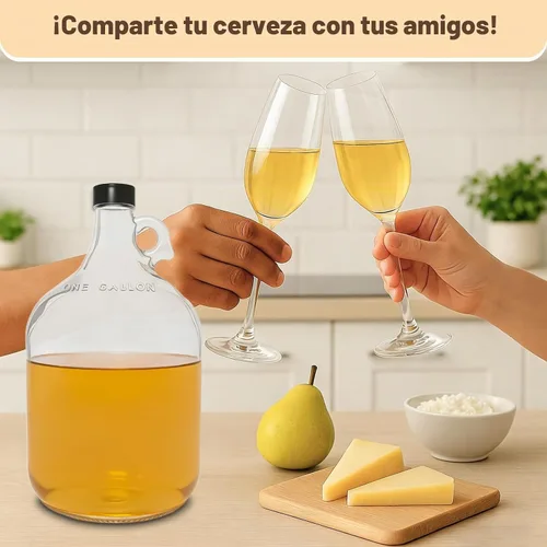 Vista 7 de Kit completo de fabricación de hidromiel para principiantes, fermentación Carboy de vidrio de 1 galón
