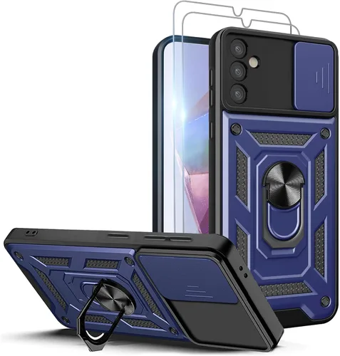 Vista 15 de Funda para teléfono Galaxy A06 4G: con protector de pantalla de 2 piezas, cubierta deslizante para cámara y soporte multiángulo para Samsung Galaxy