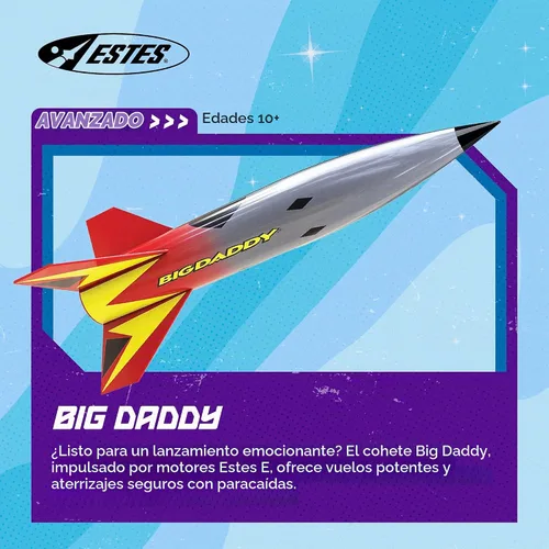 Vista 2 de Estes 2162 Big Daddy Kit de construcción de cohetes, kit avanzado de modelo de cohete volador para mayores de 10 años