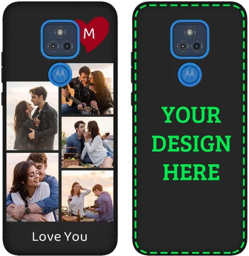 Vista 9 de Funda de teléfono con foto personalizada para Motorola Moto G Play 2021 con imagen, texto, logotipo, nombre, funda negra suave, regalo único