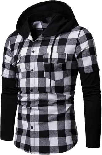 Vista 2 de Mens Summer Hoodie Casual Baggy Long Sleeve Tops with Hood Regular Fit Print Graphic Athletic Pullover