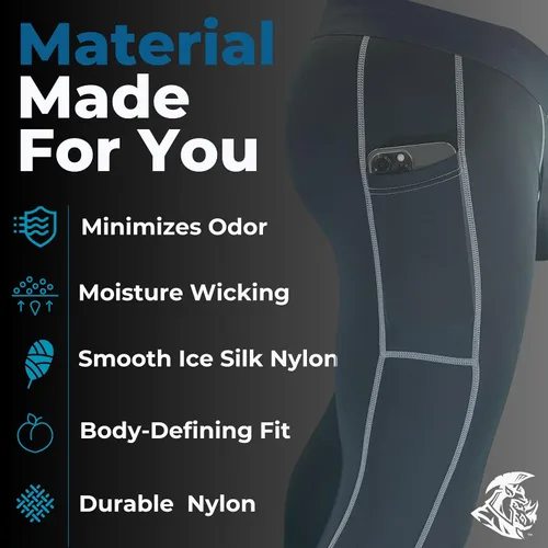 Vista 6 de Real Men D Pouch - Pantalones de compresión para hombre, leggings para hombre, pantalones de yoga, medias, capa base para hombres clima frío