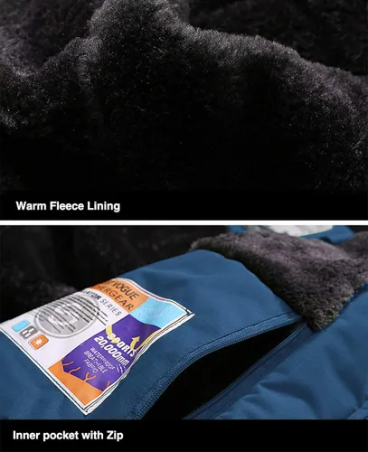 Vista 6 de MAGCOMSEN - Chaqueta de invierno para hombre, impermeable, abrigada, con forro polar y múltiples bolsillos