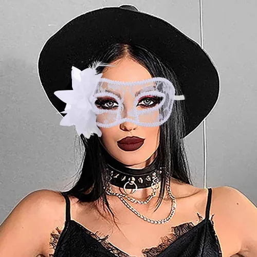 Vista 2 de Tgirls Máscara de mascarada para mujer, máscaras de encaje de flores, máscara sexy para ojos, disfraz de fiesta, baile de graduación, máscara facial