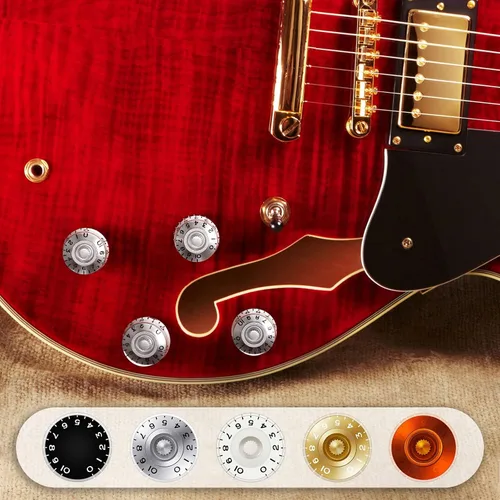 Vista 3 de Nuanchu 20 pomos de guitarra eléctrica, pomos de control de tono de volumen, perillas de guitarra giratorias, perilla de control de velocidad